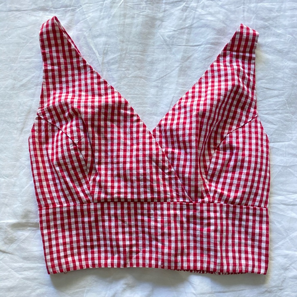 Red plaid Brandy Melville Tank Top